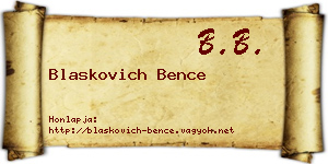 Blaskovich Bence névjegykártya