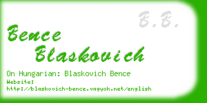 bence blaskovich business card